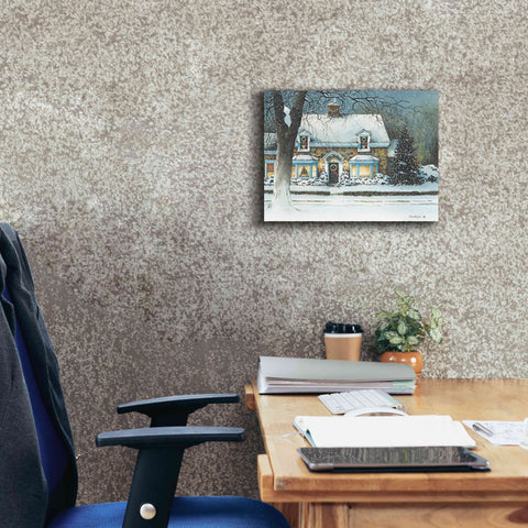 Image of 'Snow Softly Falling' by John Rossini, Giclee Canvas Wall Art,16x12