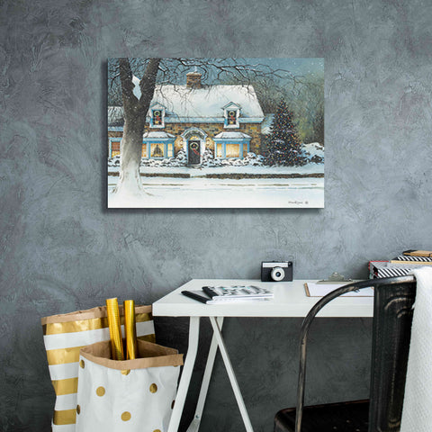 Image of 'Snow Softly Falling' by John Rossini, Giclee Canvas Wall Art,26x18