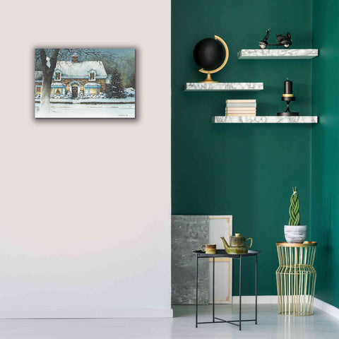 Image of 'Snow Softly Falling' by John Rossini, Giclee Canvas Wall Art,26x18