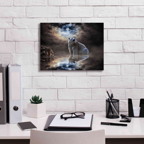 Image of 'Polar Bear Reflections' by Alan, Giclee Canvas Wall Art,16x12