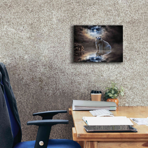 Image of 'Polar Bear Reflections' by Alan, Giclee Canvas Wall Art,16x12