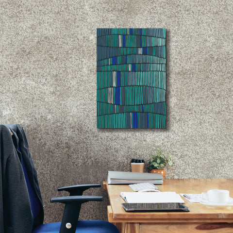 Image of 'Teal Tribal I' by Regina Moore, Canvas Wall Art,18 x 26