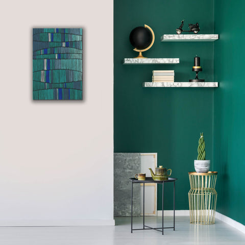 Image of 'Teal Tribal I' by Regina Moore, Canvas Wall Art,18 x 26