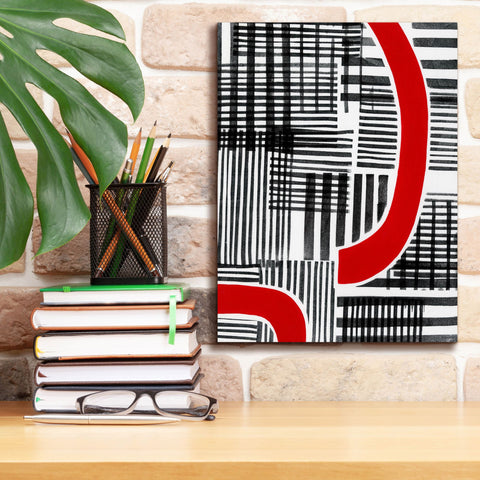 Image of 'Red Interrupted I' by Regina Moore, Canvas Wall Art,12 x 16