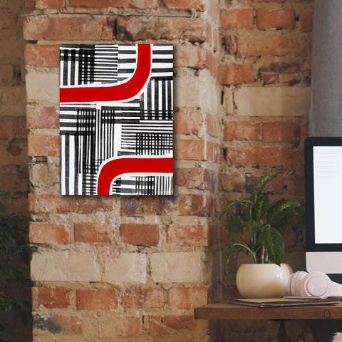 Image of 'Red Interrupted II' by Regina Moore, Canvas Wall Art,12 x 16