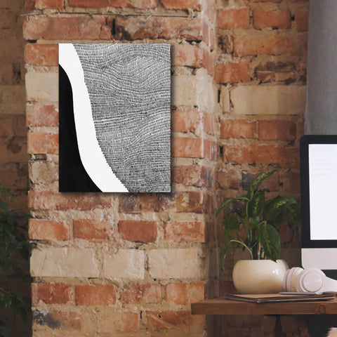 Image of 'Black & White Abstract I' by Regina Moore, Canvas Wall Art,12 x 16