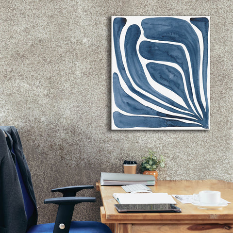 Image of 'Blue Stylized Leaf I' by Regina Moore, Canvas Wall Art,26x30