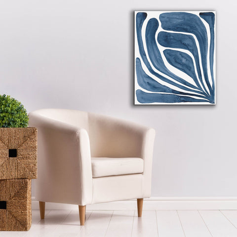 Image of 'Blue Stylized Leaf I' by Regina Moore, Canvas Wall Art,26x30