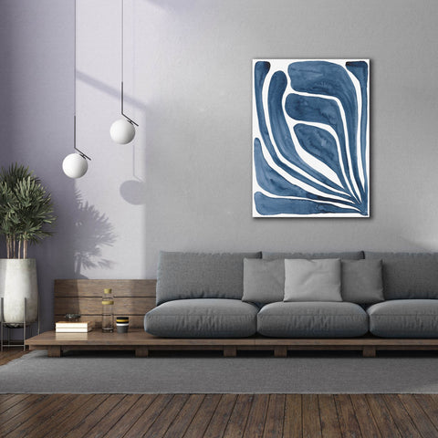 Image of 'Blue Stylized Leaf I' by Regina Moore, Canvas Wall Art,40x54