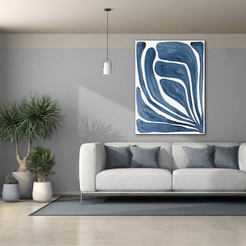 Image of 'Blue Stylized Leaf I' by Regina Moore, Canvas Wall Art,40x54