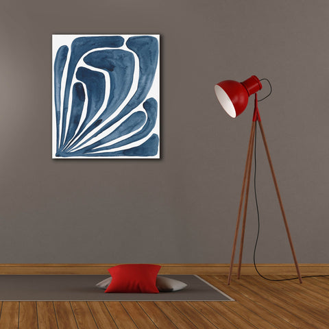 Image of 'Blue Stylized Leaf II' by Regina Moore, Canvas Wall Art,26x30