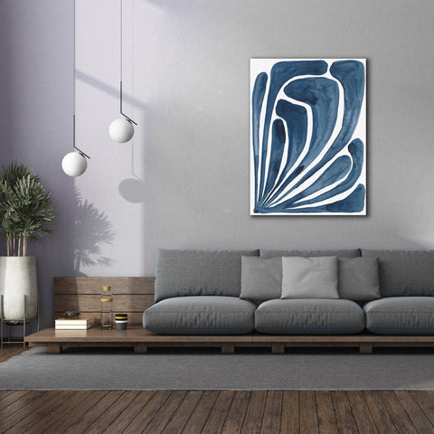 Image of 'Blue Stylized Leaf II' by Regina Moore, Canvas Wall Art,40x54