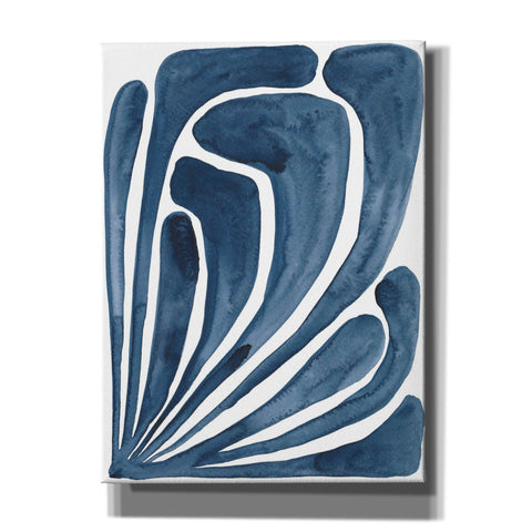 Image of 'Blue Stylized Leaf II' by Regina Moore, Canvas Wall Art