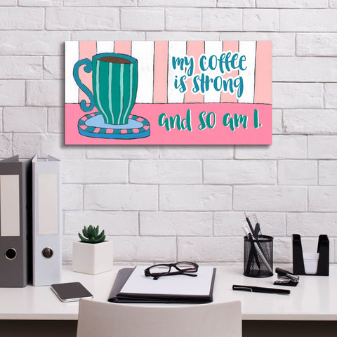 Image of 'Mid Morning Coffee Collection D' by Regina Moore, Canvas Wall Art,24 x 12