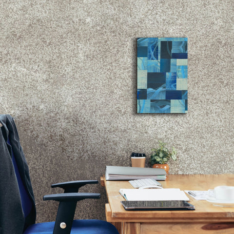 Image of 'Denim Blocks I' by Regina Moore, Canvas Wall Art,12 x 18