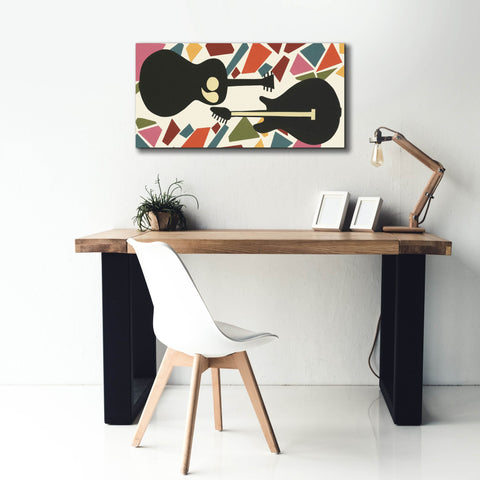 Image of 'Cut Paper Instruments Collection D' by Regina Moore, Canvas Wall Art,40x20