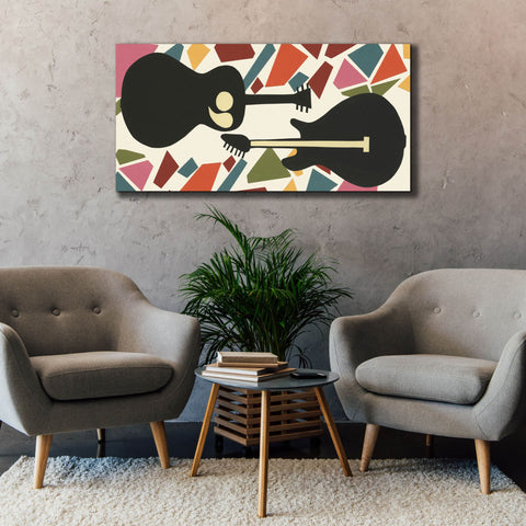 Image of 'Cut Paper Instruments Collection D' by Regina Moore, Canvas Wall Art,60x30