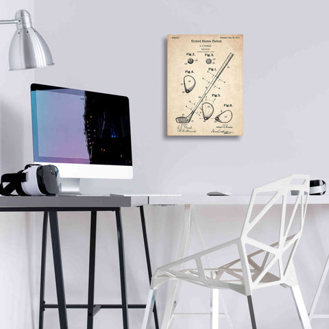 Image of 'Golf Club Vintage Patent Blueprint' Canvas Wall Art,12 x 18