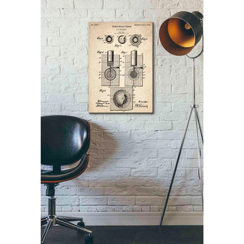 Image of 'Golf Ball Vintage Patent Blueprint' Canvas Wall Art,18 x 26