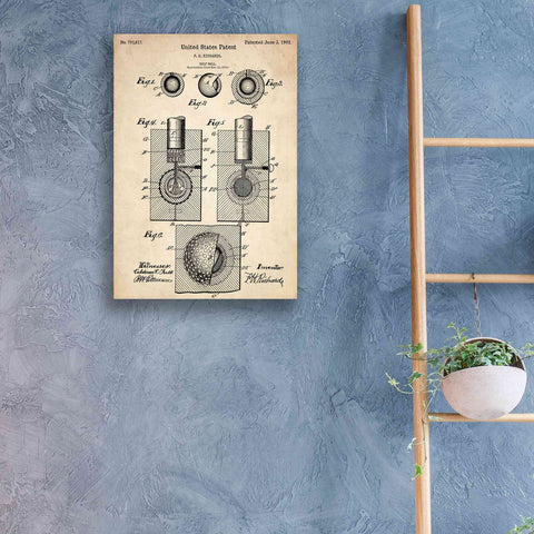 Image of 'Golf Ball Vintage Patent Blueprint' Canvas Wall Art,18 x 26