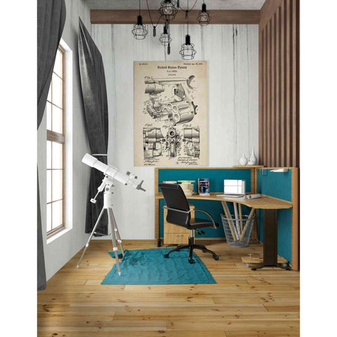 Image of 'Owen Revolver Vintage Patent' Canvas Wall Art,26 x 40