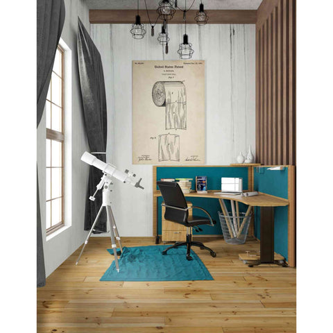 Image of 'Toilet Paper Roll Vintage Patent' Canvas Wall Art,26 x 40