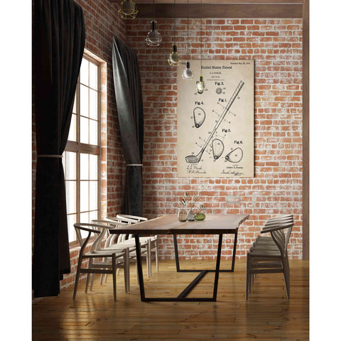 Image of 'Golf Club Vintage Patent Blueprint' Canvas Wall Art,26 x 40