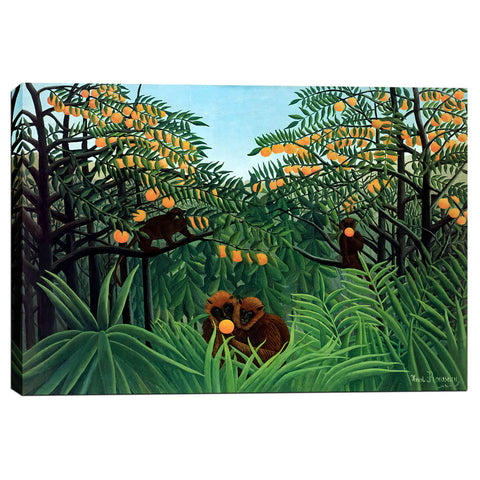 Image of 'The Tropics' by Henri Rousseau Canvas Wall Art,12 x 18