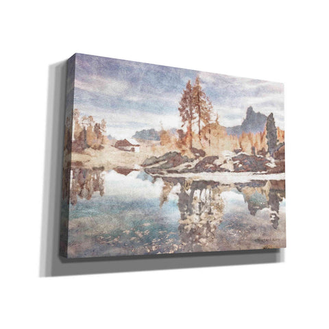 Image of 'Little Cabin by the Lake' by Bluebird Barn, Canvas Wall Art,Size C Landscape