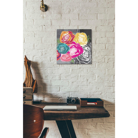 Image of 'Colorful Roses II' by Linda Woods, Canvas Wall Art,12 x 12