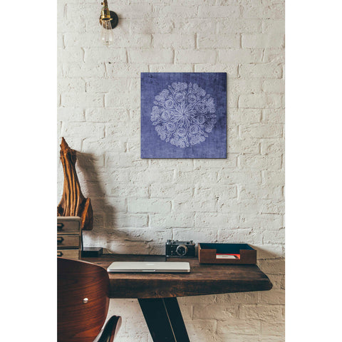 Image of 'Indigo Mandala 2' by Linda Woods, Canvas Wall Art,12 x 12