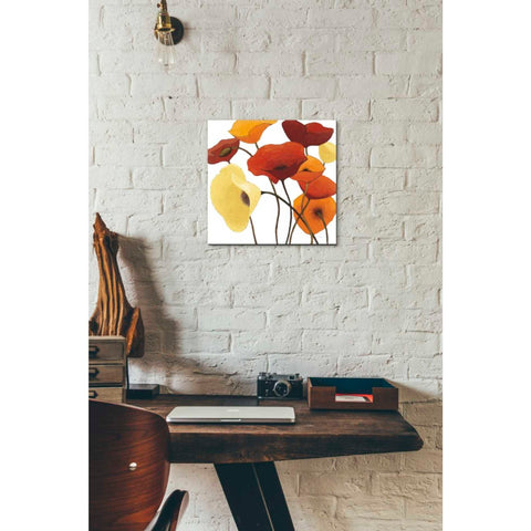 Image of 'Up One on White Yellow' by Shirley Novak, Canvas Wall Art,12 x 12