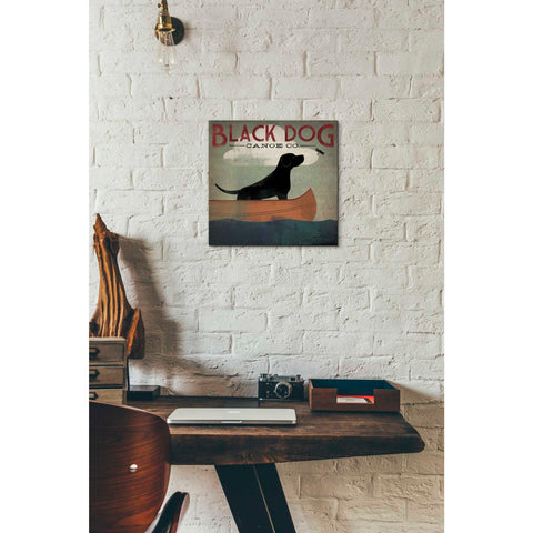 Image of 'Black Dog Canoe' by Ryan Fowler, Canvas Wall Art,12 x 12