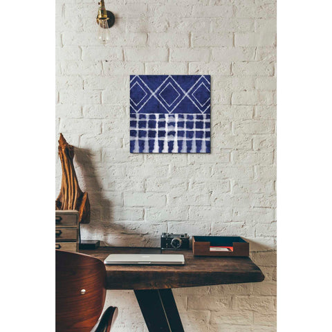 Image of 'Blue Shibori D' by Linda Woods, Canvas Wall Art,12 x 12