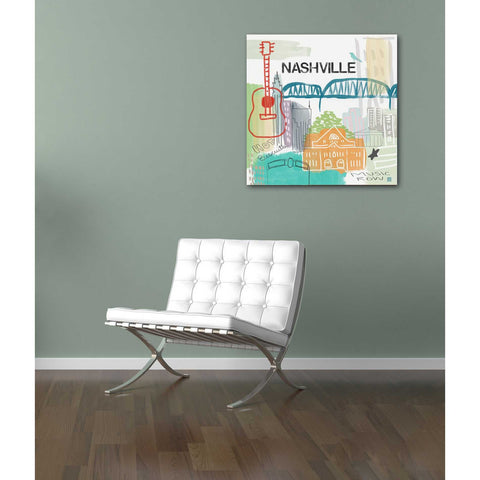 Image of 'Nashville' by Linda Woods, Canvas Wall Art,12 x 12