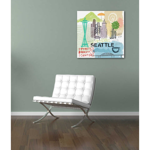 Image of 'Seattle' by Linda Woods, Canvas Wall Art,12 x 12