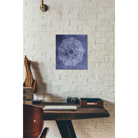 Image of 'Indigo Mandala' by Linda Woods, Canvas Wall Art,12 x 12