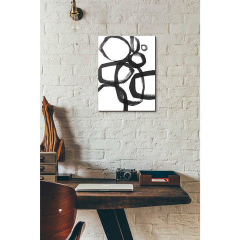 Image of 'Brushstroke Circles II' by Linda Woods, Canvas Wall Art,12 x 16