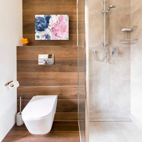 Image of 'Fireworks Abstract Navy Blue Flower Crop' by Albena Hristova, Canvas Wall Art,16 x 12