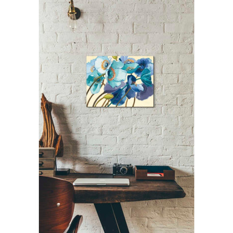 Image of 'Le Pavots Bleu' by Shirley Novak, Canvas Wall Art,16 x 12