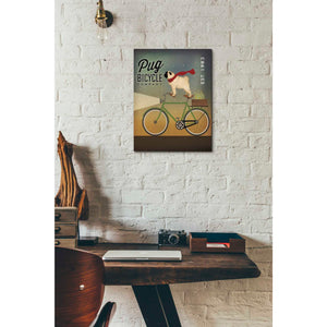 'Pug on a Bike' by Ryan Fowler, Canvas Wall Art,12 x 16
