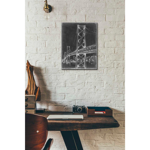Image of 'Suspension Bridge Blueprint I' by Ethan Harper Canvas Wall Art,12 x 16