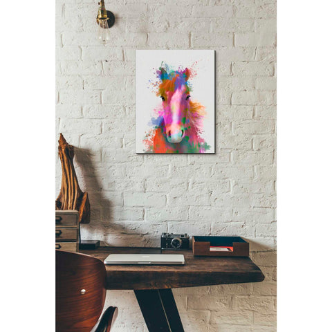 Image of 'Horse Portrait 2 Rainbow Splash' by Fab Funky Giclee Canvas Wall Art