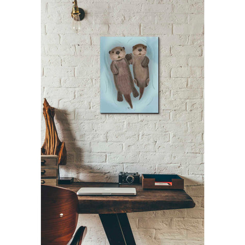 Image of 'Otters Holding Hands' by Fab Funky Giclee Canvas Wall Art