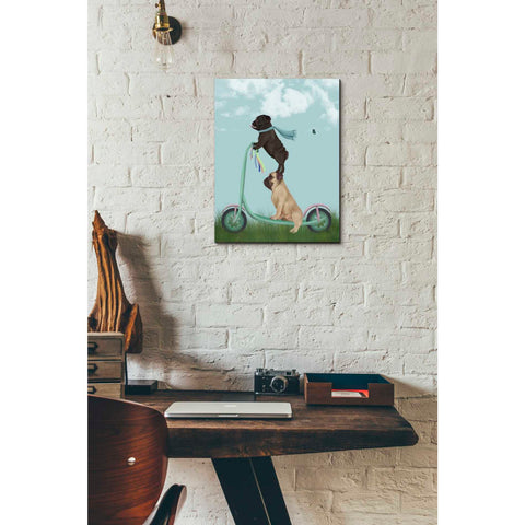 Image of 'Pug Scooter' by Fab Funky Giclee Canvas Wall Art