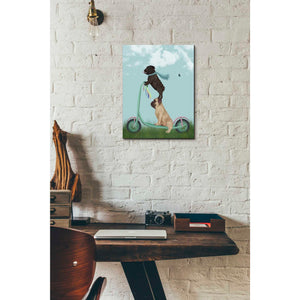 'Pug Scooter' by Fab Funky Giclee Canvas Wall Art
