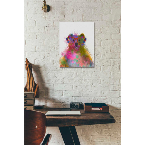 Image of 'Rainbow Splash Bear' by Fab Funky Giclee Canvas Wall Art