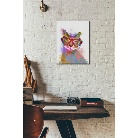 Image of 'Rainbow Splash Cat 1' by Fab Funky Giclee Canvas Wall Art