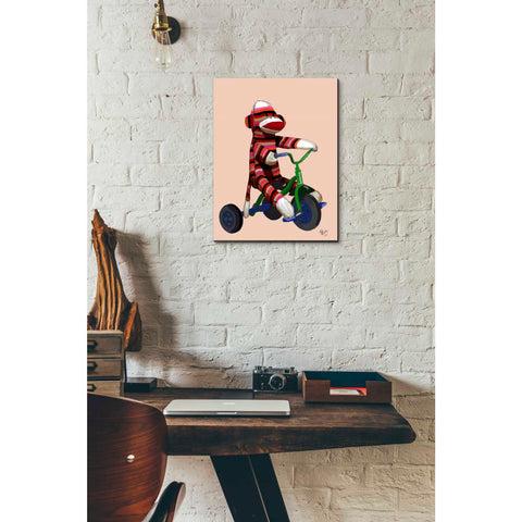 Image of 'Sock Monkey Tricycle' by Fab Funky Giclee Canvas Wall Art