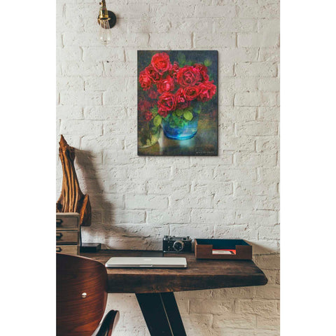 Image of 'Roses in Blue Jar' by Chris Vest, Giclee Canvas Wall Art